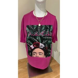 Frida‎ Kahlo by Jerry Leigh California Pink Graphic T-Shirt Tee Women size XS